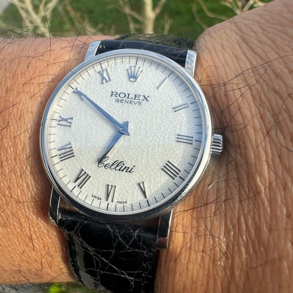 Rolex Cellini 5115 18K White Gold Ivory Anniversary Dial Men’s Watch 🔥 - Picture 3 of 14